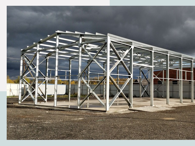 Двускатные ангары в Муром от 613 руб. за квадрат