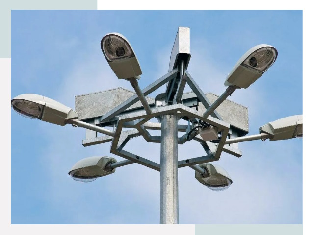 Монтаж осветительных мачт в Муре